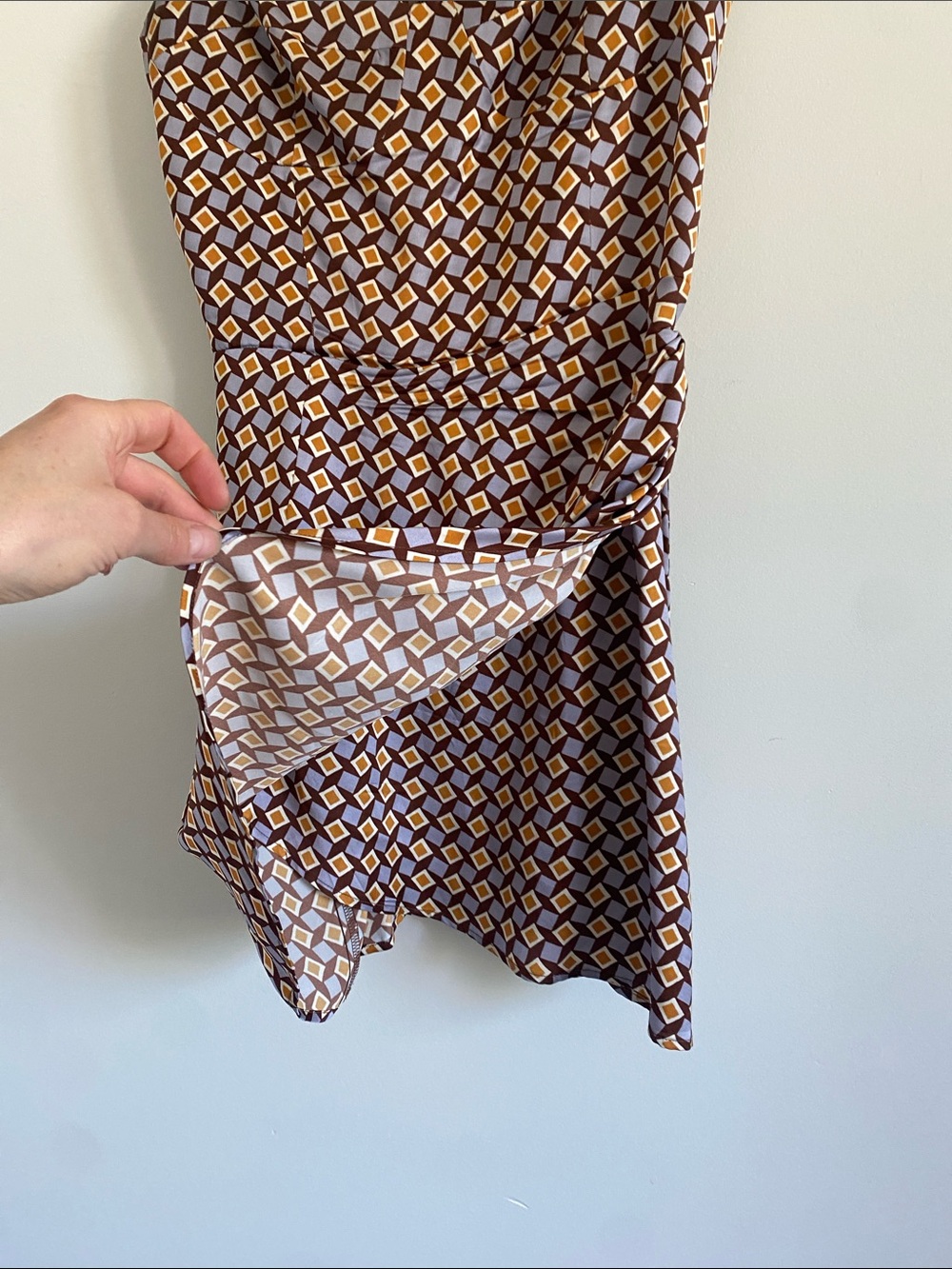 Reformation Fonda Silk Plaza Print Mini Dress | US 4 - Picture 4 of 10
